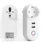 Смарт контакт шуко 16A с 2 бр. USB 5V 2.1A WiFi app. Tuya