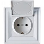 CLASSIC, БЯЛ КОНТАКТ ШУКО С КАПАК 2P+E 16A 250V
